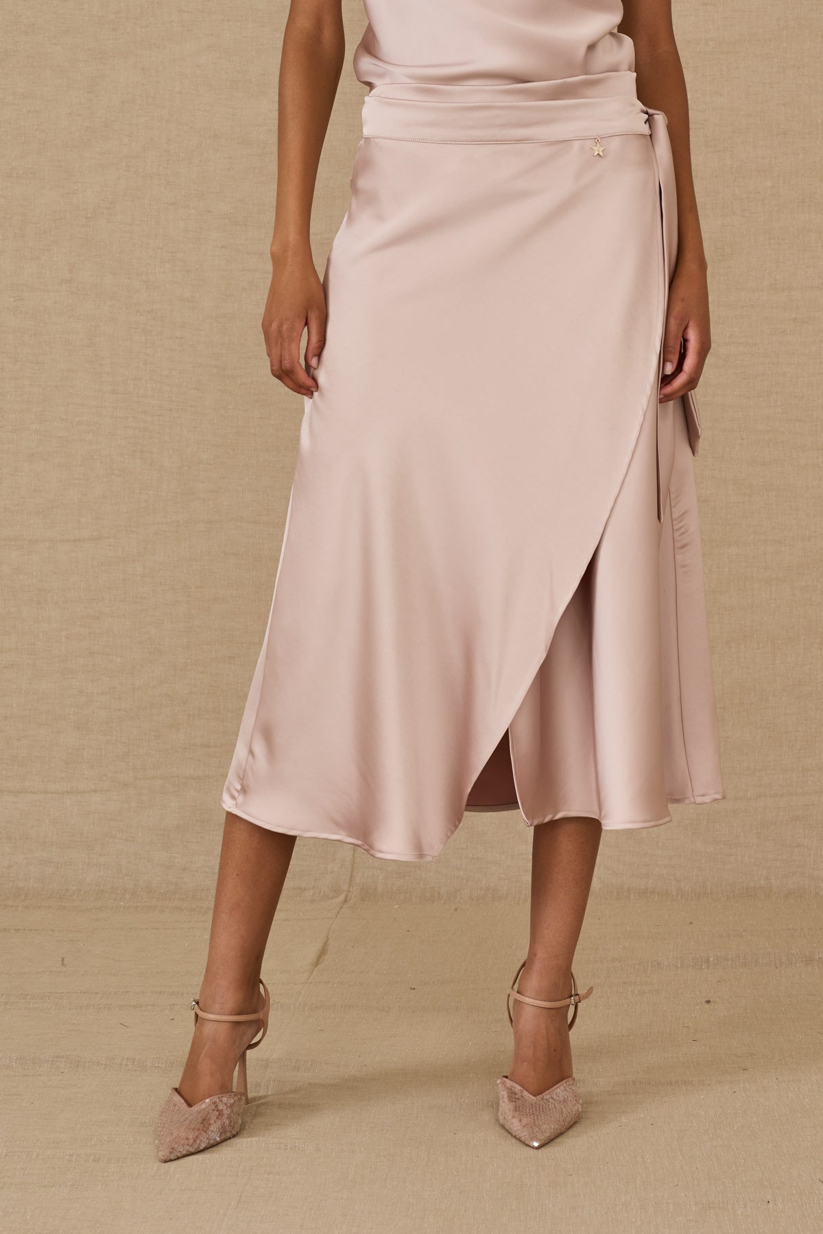 Falda Saten Pink